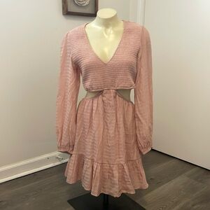 Altar’d State BOHO Elisa Long Sleeve Whimsical Cut Out Midi Dress NEW Sz Medium